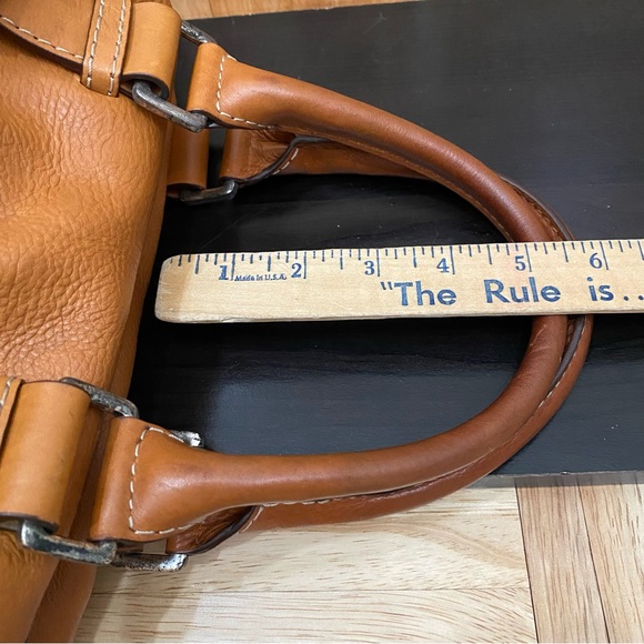 MICHAEL Michael Kors Brookville Update Cognac Brown Leather Medium Bowling Bag - Picture 10 of 14